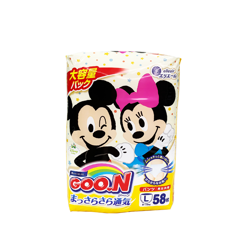 日本大王GOO.N - 【日本境內大王】迪士尼拉拉褲3包裝-褲型 (L [9~14kg])-56片x3包/箱 (日本原廠公司貨 平行輸入)(新舊包裝隨機出貨)
