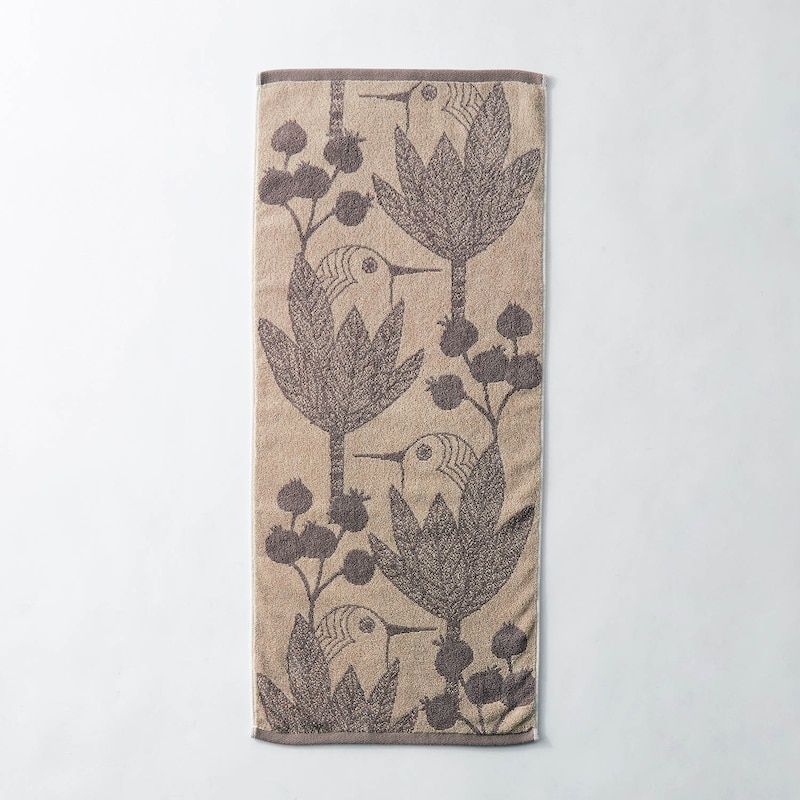 日本千趣會 - 北歐風 吸水速乾毛巾-白熊-石墨灰 (34×80cm)