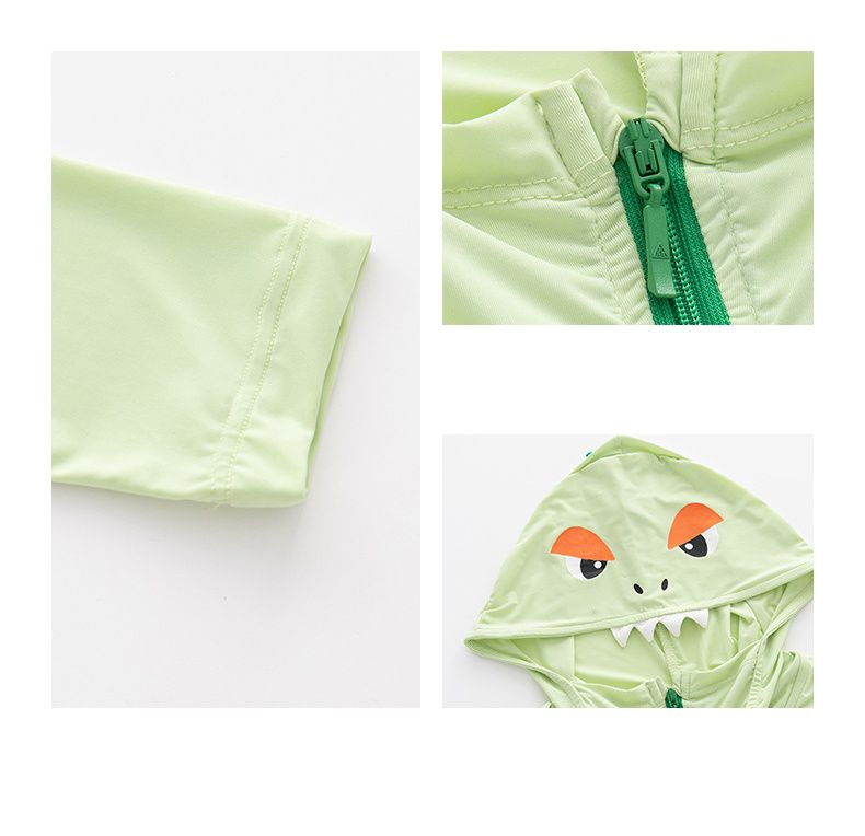 立體造型涼感連帽防曬外套/空調外套-小怪獸-淺綠色