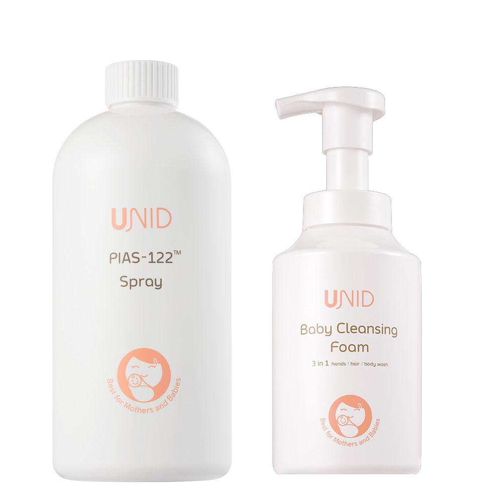 美國 UNID - 克流菌噴霧PIAS-122 Spray+U寶淨膚慕斯Baby Cleansing Foam-500ml+420ml