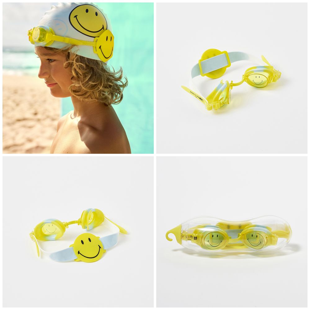 澳洲 Sunnylife - 兒童泳具-smiley®兒童微笑泳鏡-UV380抗紫外線鏡片 (3-9歲適用（產品尺寸 16 x 3 x 5 公分）)