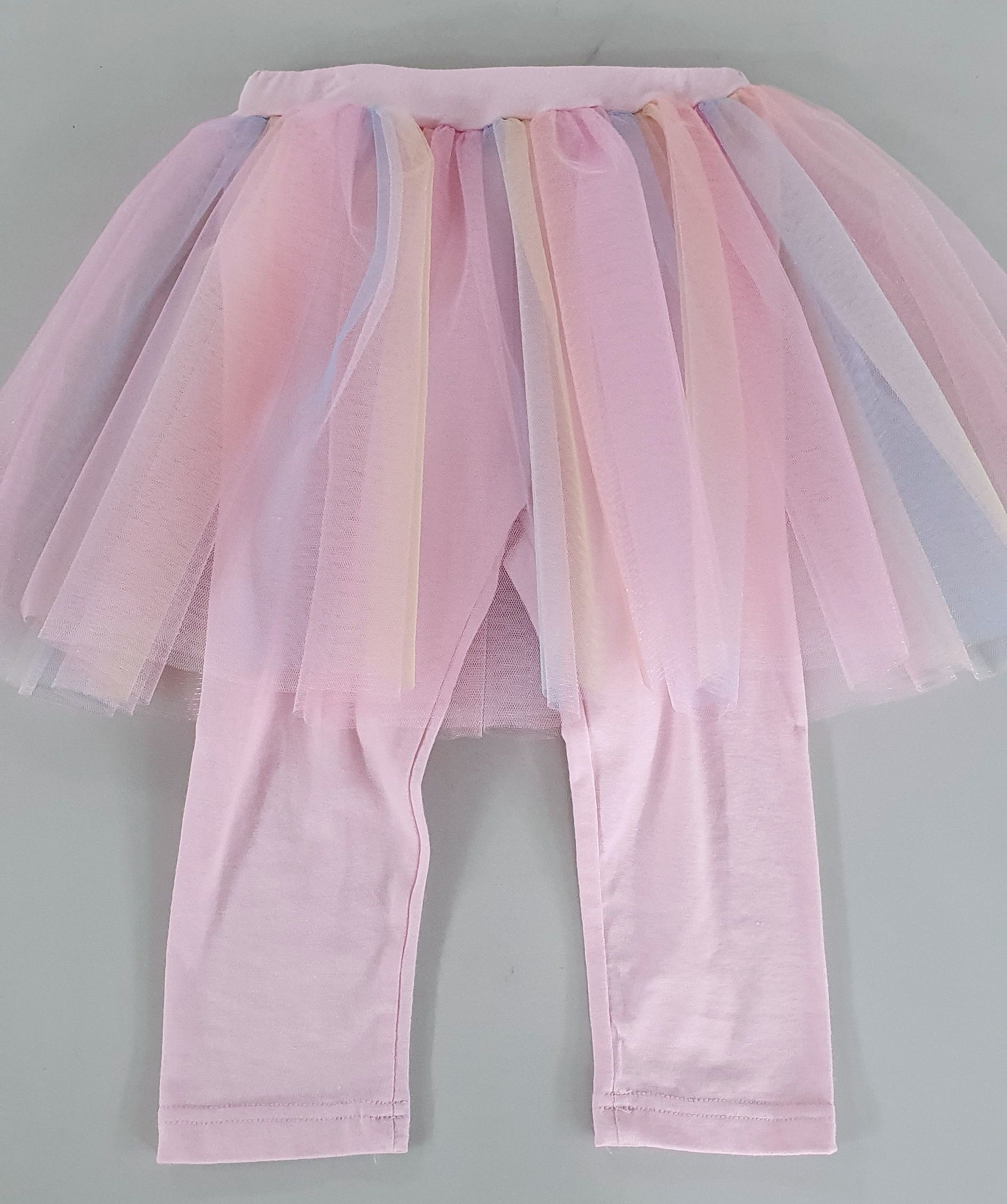 韓國 ERU - 彩虹漸層紗褲裙-粉紅