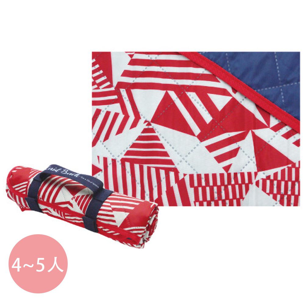 日本現代百貨 - 可機洗 撥水加工衍縫野餐墊(4-5人)-幾何三角-紅 (L(140x180cm))