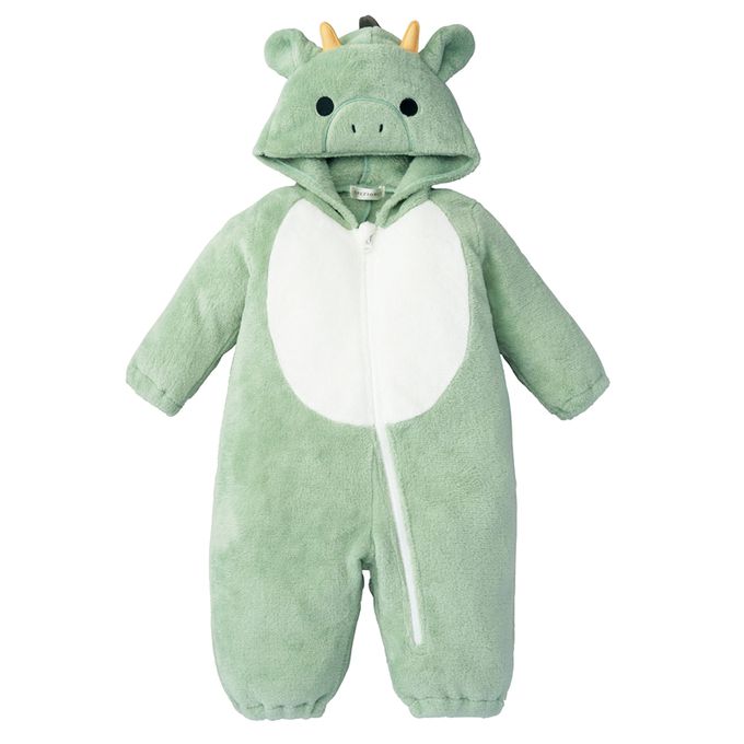 akachan honpo - 龍造型分腳連身衣-綠色