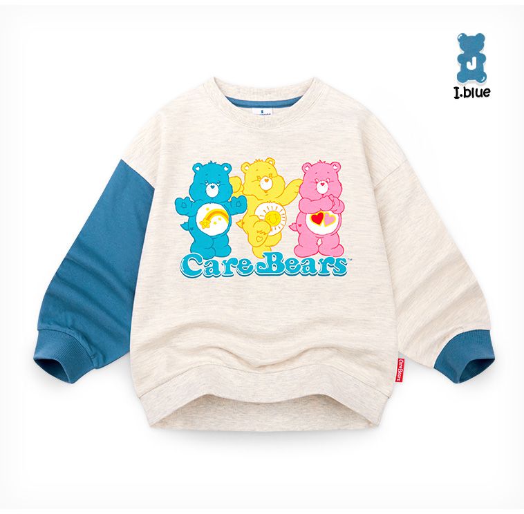 韓國 Jelispoon - (聯名款)熊熊好友印長袖套裝-粉X淺灰