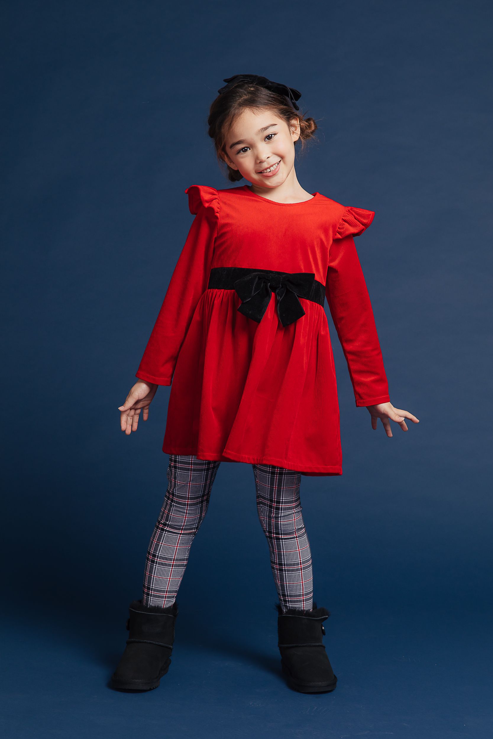 Love, Charlotte - 大蝴蝶結紅洋裝-大蝴蝶結紅色洋裝-內含洋裝+髮夾+內搭褲