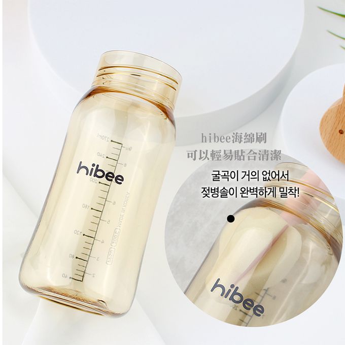 正韓 hibee - 靜謐 i 瓶 仿媽咪乳房感 『八孔360°循環防脹氣』 PPSU 寬口奶瓶/水瓶170ml-白_HB2W