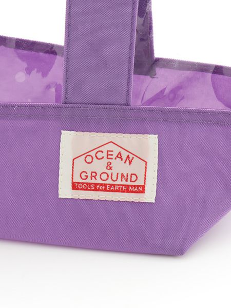 日本 OCEAN&GROUND - 透明PVC防水手提袋-全透明X純色-藍綠 GR (38x26x12cm)
