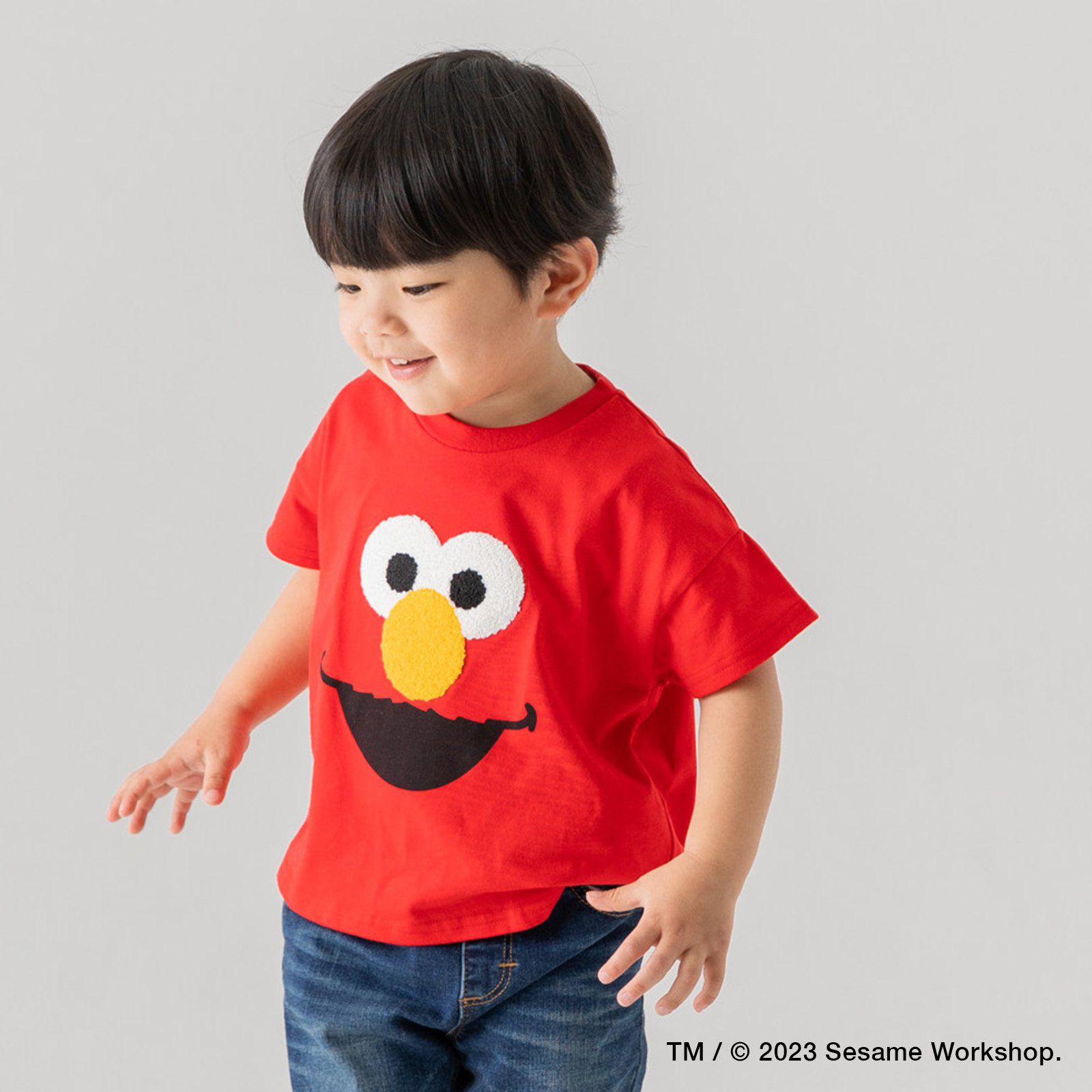 日本 Chil2 - 芝麻街聯名 印花短袖上衣-ELMO-紅