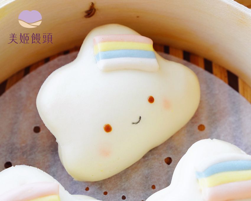 美姬饅頭 - 好心情雲朵鮮乳造型刈包-6入-50g/顆