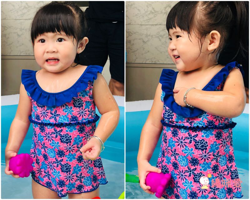 德國Playshoes - 抗UV防曬兒童連身泳裝-復古波點裙