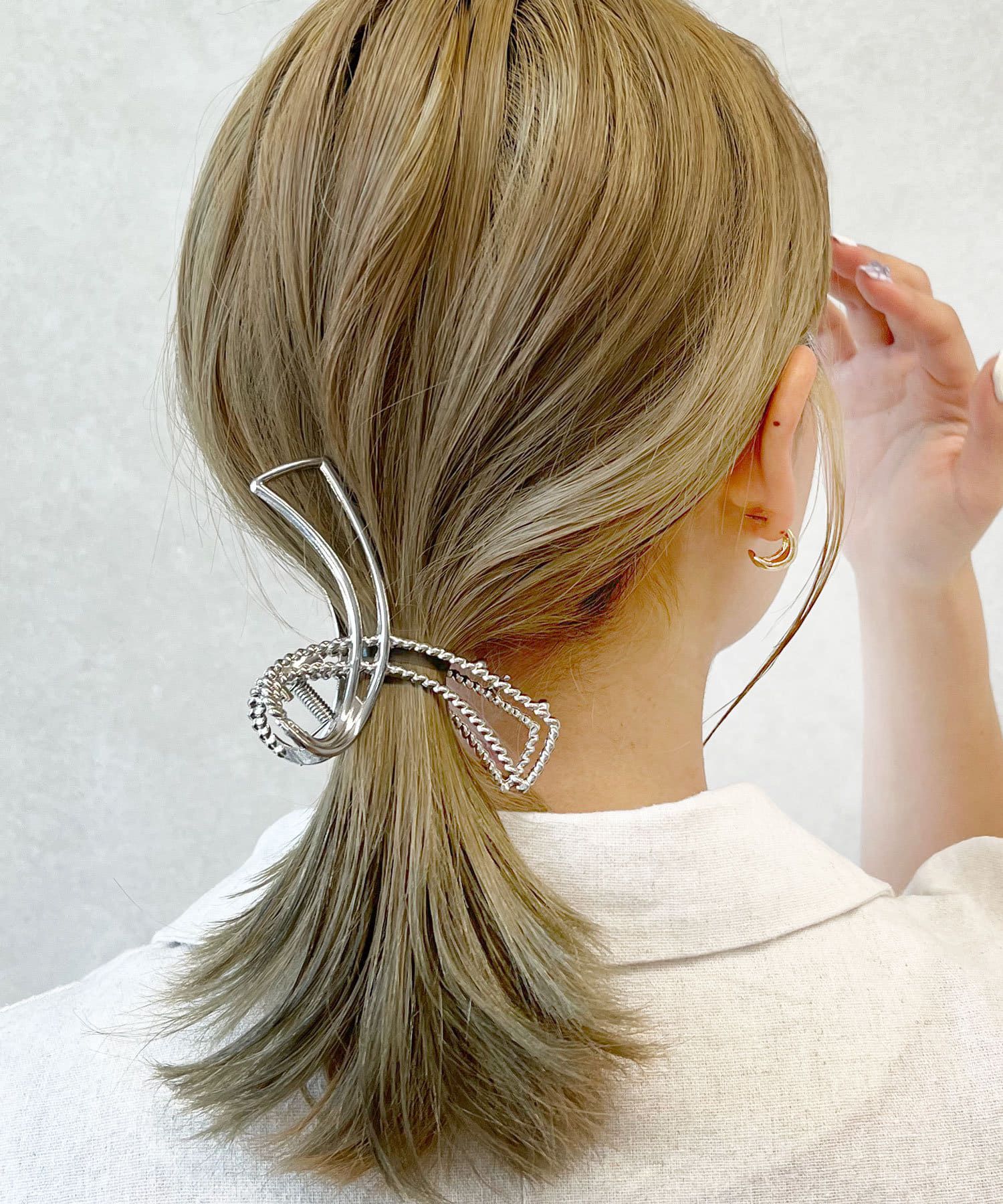 日本 Lattice - 時尚紐結金屬髮夾/鯊魚夾-金