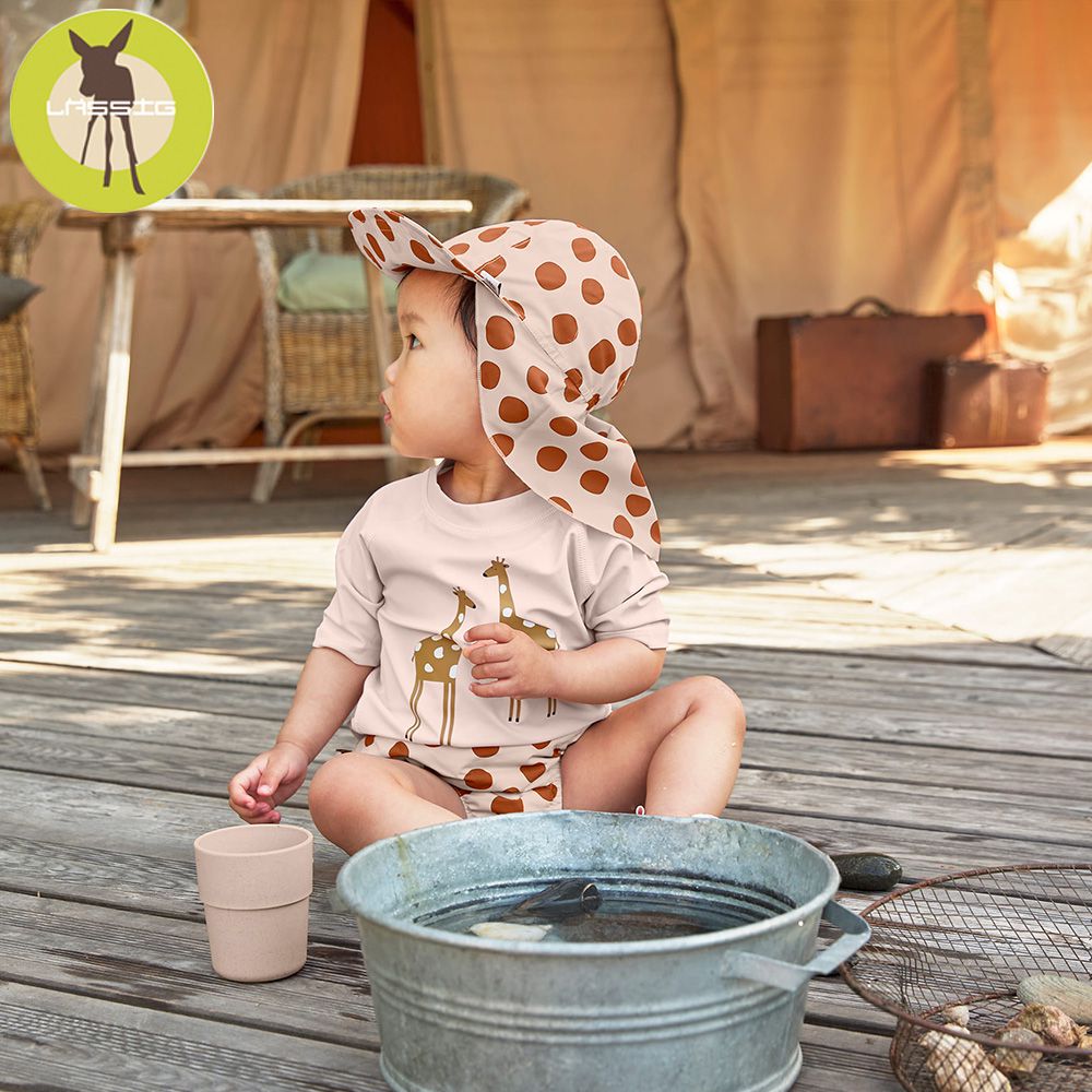 德國 Lassig - 嬰幼兒抗UV防曬遮頸帽-小福虎