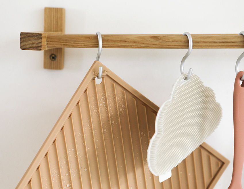 韓國 Daily Like - 矽膠瀝水板-方形綠 (長31.8cm, 寬23.3cm)