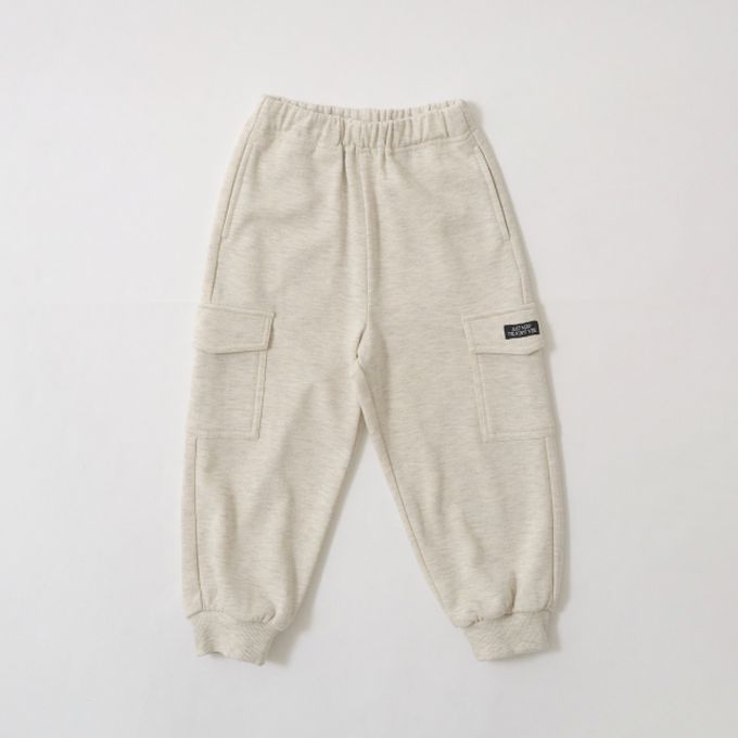 日本 b-ROOM - 休閒大口袋鬆緊長褲-草綠