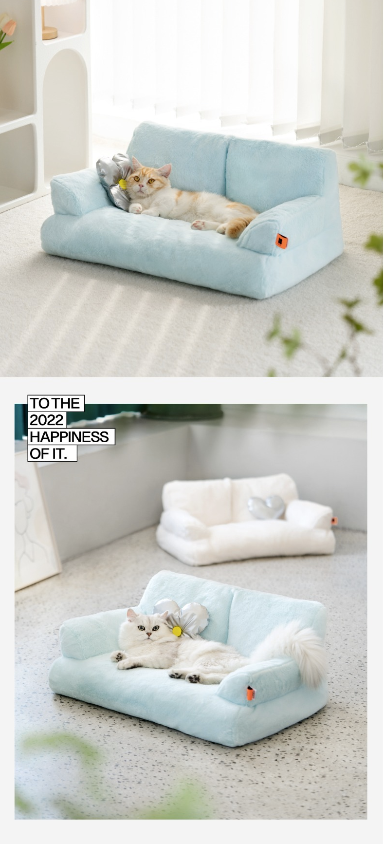 可拆洗寵物沙發-黃色 (66x37x33CM)