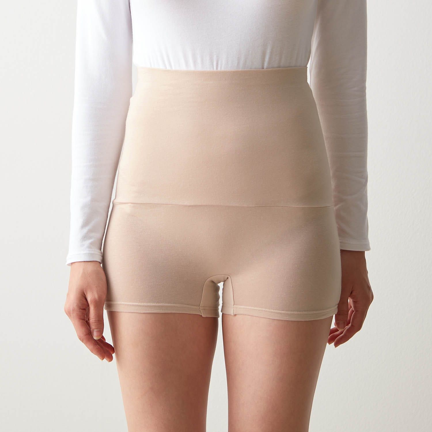 日本千趣會 - 95%棉 吸濕發熱腹卷發熱褲-媽媽-酒紅