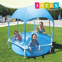 INTEX - 遮陽六角形金屬框架泳池183x高38cm(700L) 適用3歲+ (28209)