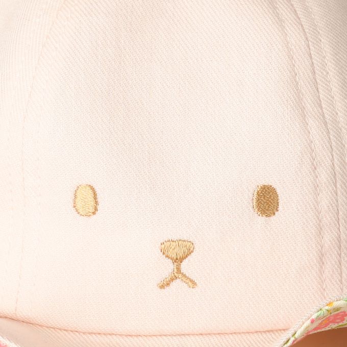 akachan honpo - 寬簷帽-兔耳 小花-粉紅色