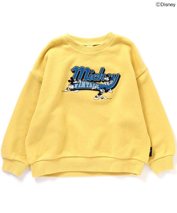 日本 BREEZE - 聯名款 迪士尼印花長袖上衣-米奇復古-黃