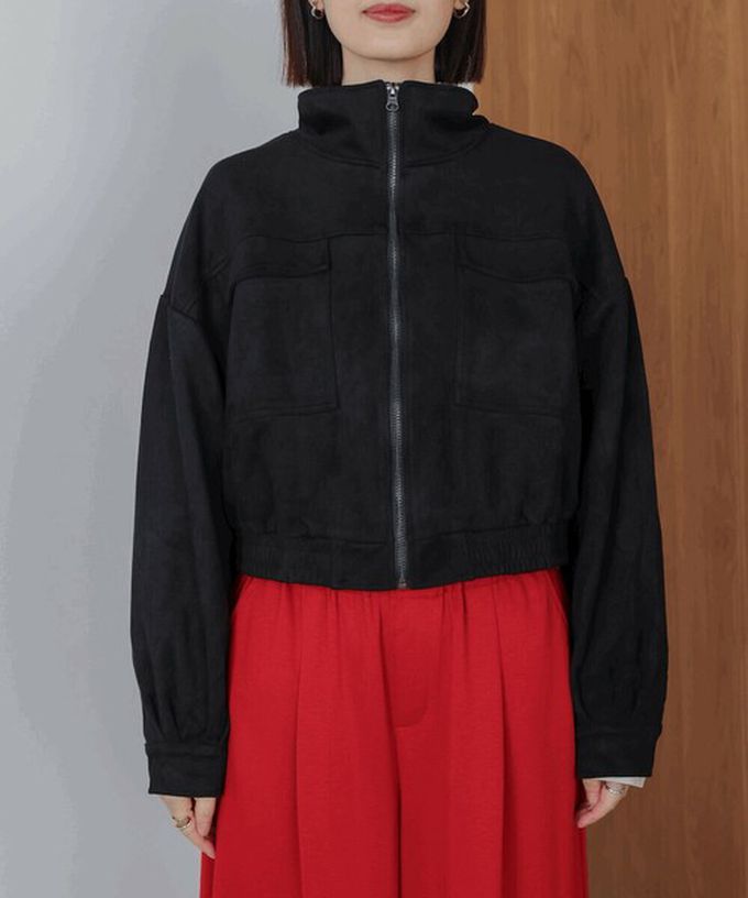 日本 Bab - 麂皮感立領率性口袋俐落外套-咖啡