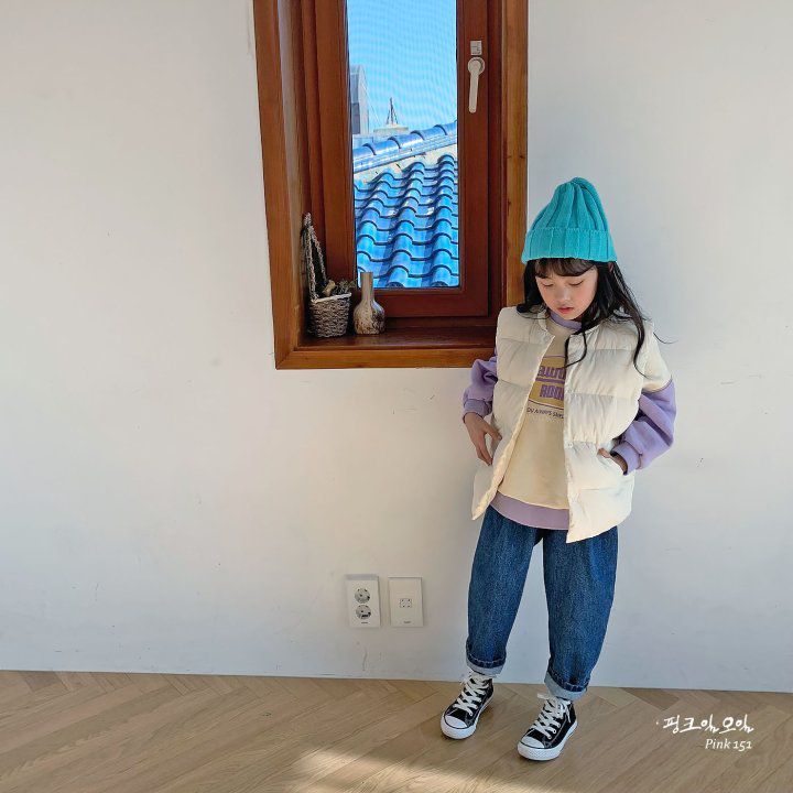 韓國 PINK151 - 輕量保暖羽絨背心-奶油白