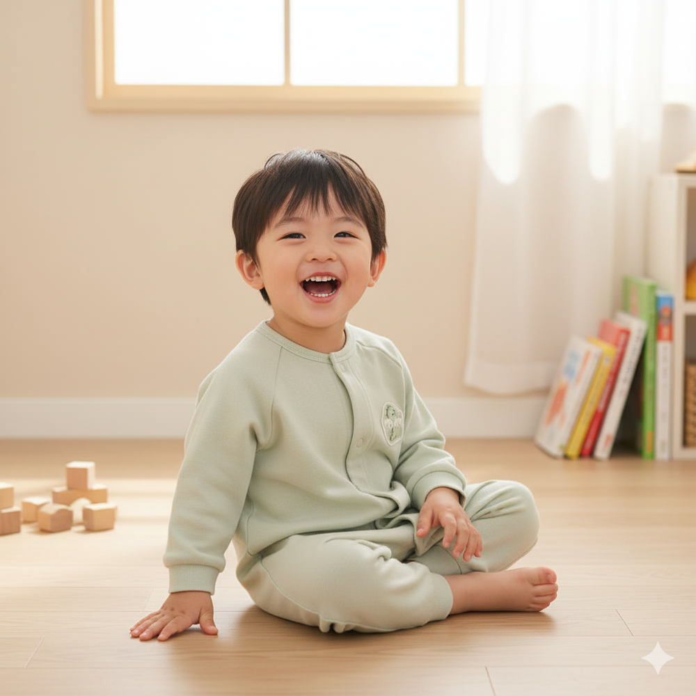 長袖兔裝-翻身神隊友 背後造型圖案-淺綠色