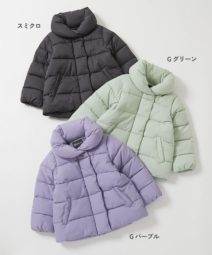 日本 devirock - 可機洗 輕暖可愛澎澎領科技羽絨外套-紫羅蘭