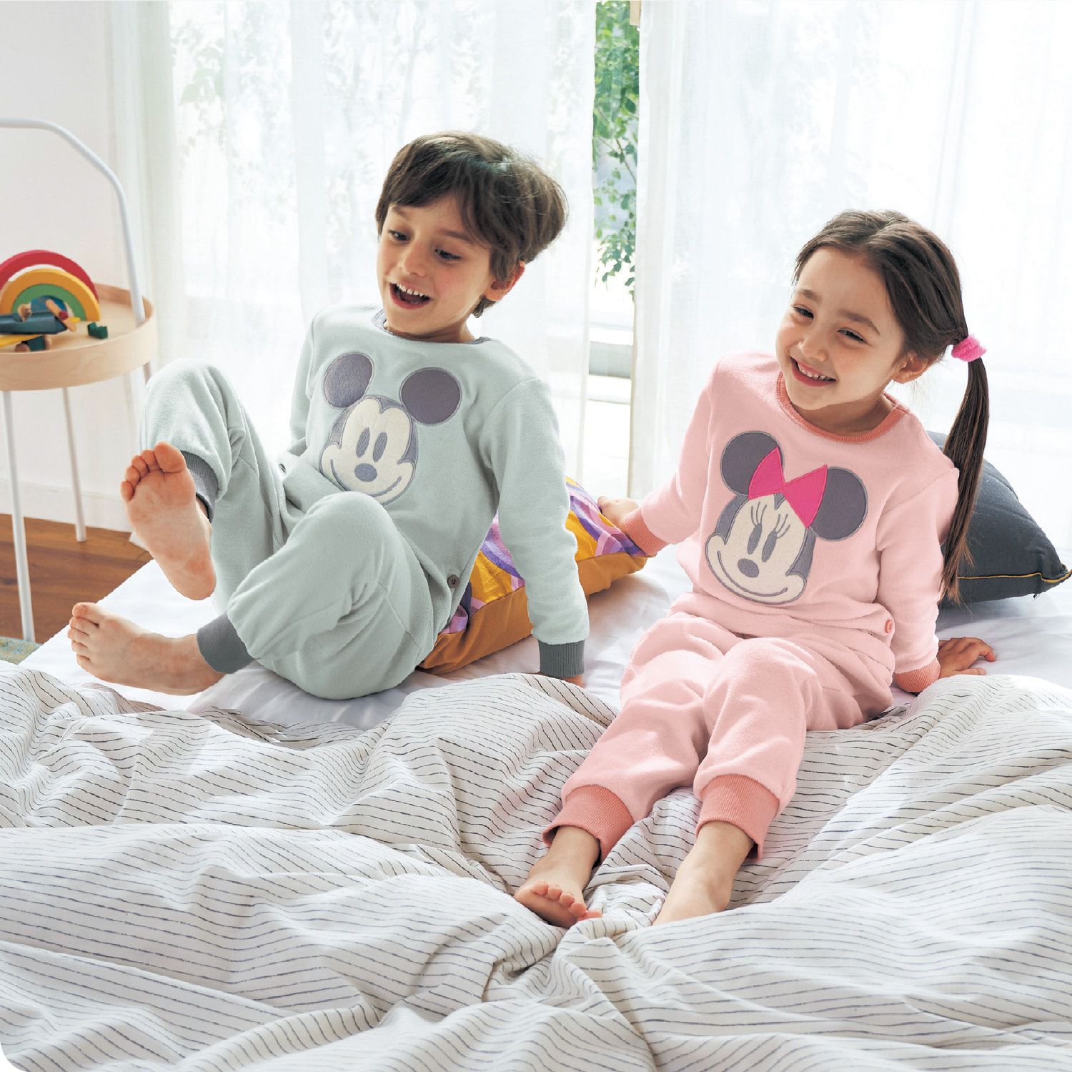 日本千趣會 - 迪士尼 純棉長袖家居服-大頭米奇-灰藍