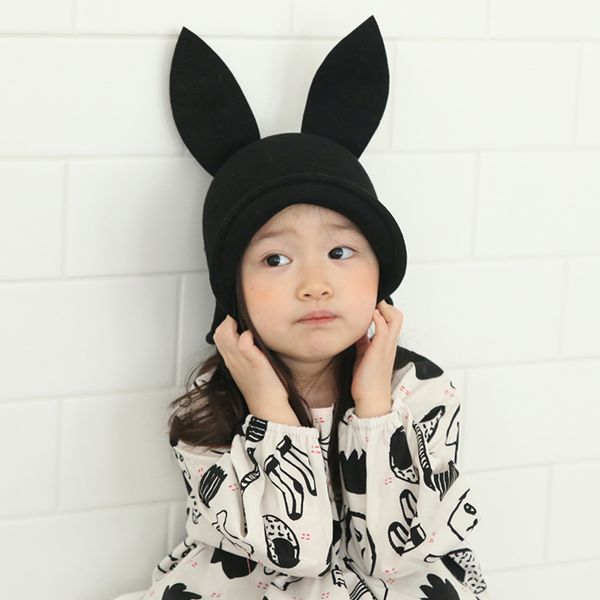 韓國 Mini Dressing - 兒童造型帽-酒紅兔耳朵紳士帽 (M)