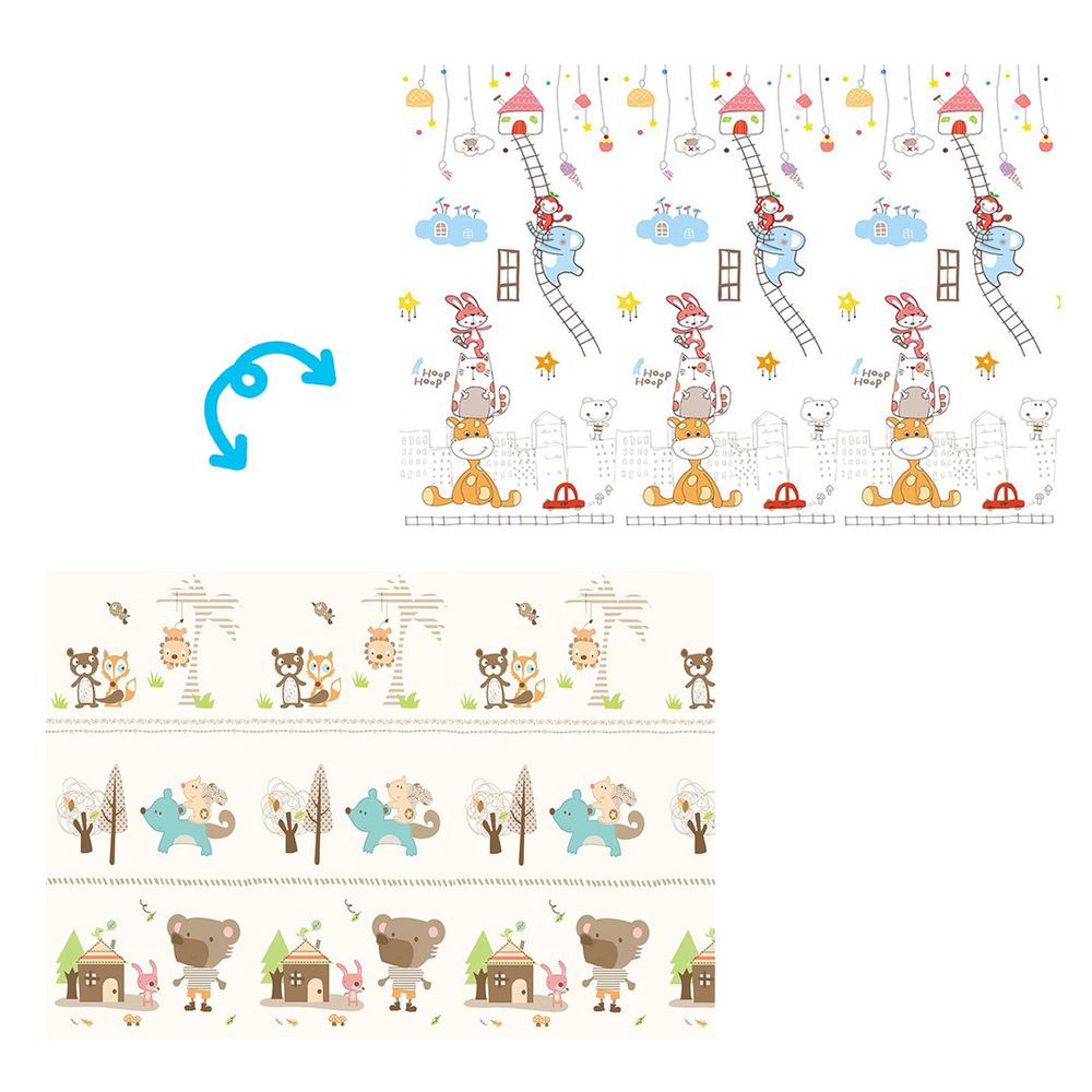 國民地墊-動物森林 (厚度2cm)-(雙面花色，共一片地墊)