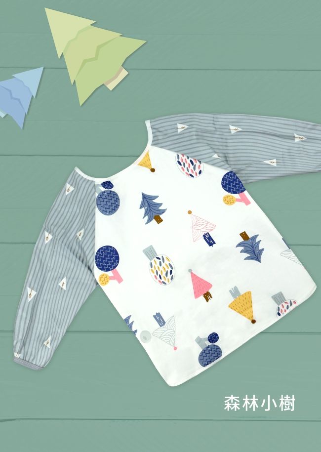 PUKU 藍色企鵝 - 長袖防水圍兜衣-夢幻城堡