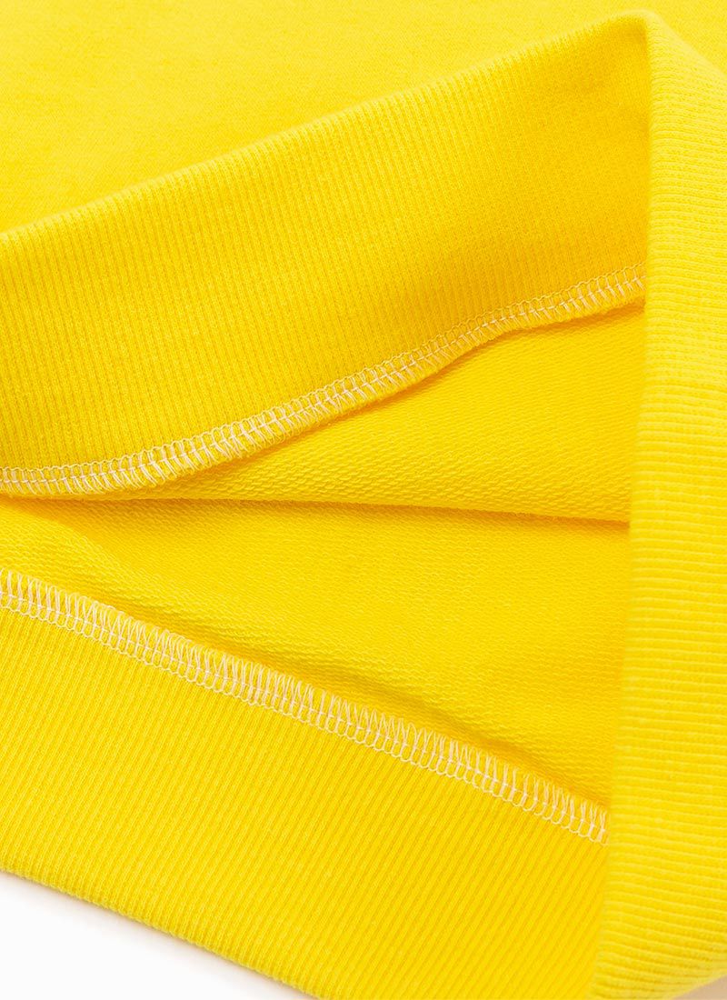 韓國 OZKIZ - 雕花蕾絲荷葉領長袖大學T-黃