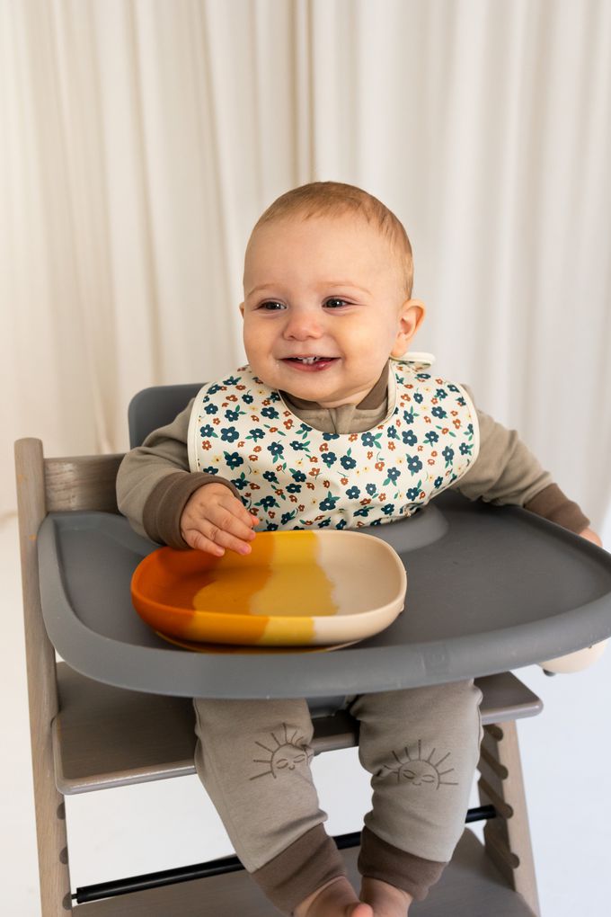 丹麥 GRECH & CO. - 防水圍兜-格紋粉 (適用於6個月以上)