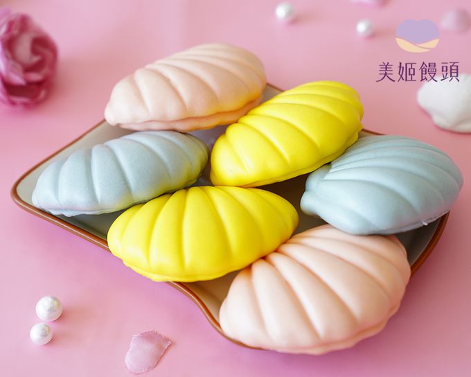 美姬饅頭 - 貝殼鮮乳造型刈包-6入-35g/顆-6入-35g/顆