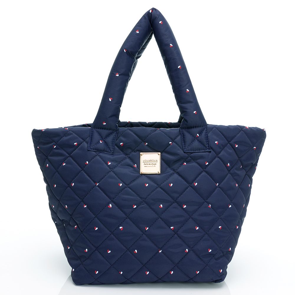 VOVAROVA - 三層夾心大托特包-朵朵愛心-藍 (24cmx20cmx27cm)