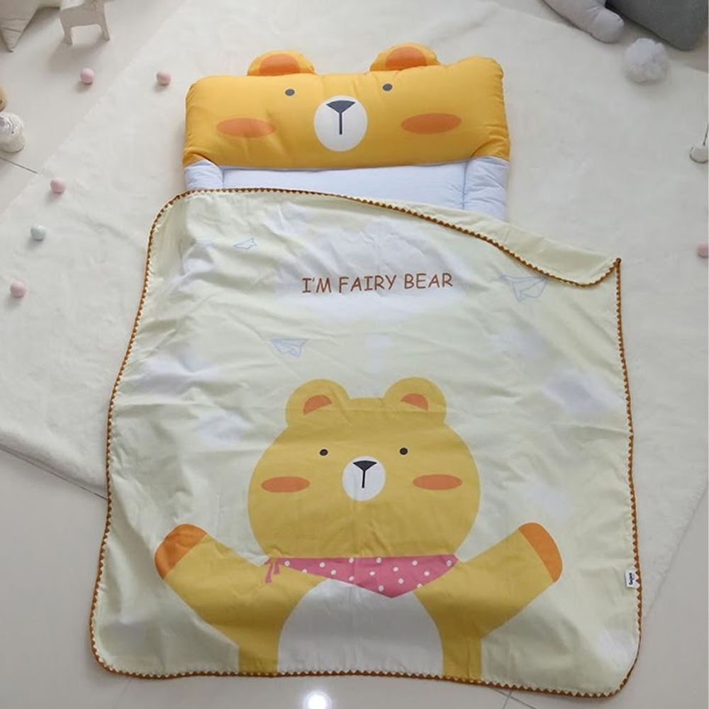 韓國 Teepee - 5CM雙面厚墊兒童睡袋/寢具(無拉鏈)-帥氣小黃熊