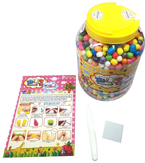 魔法玉米黏土遊戲桶(小球)-玉米黏土50g(1500-1700顆)+工具刀*1+吸水海棉墊*1+教學說明書*1
