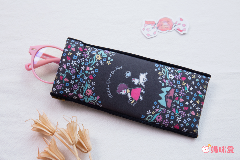 日本 3carat - 雲朵柔棉彈簧口金化妝包/眼鏡盒-玫瑰物語-粉 (17.5x8cm)