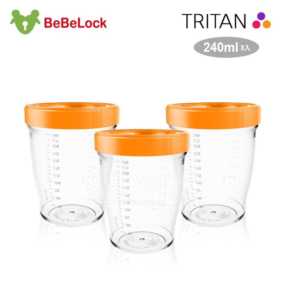 韓國BeBeLock - Tritan儲存杯(3入/240ml)-橘