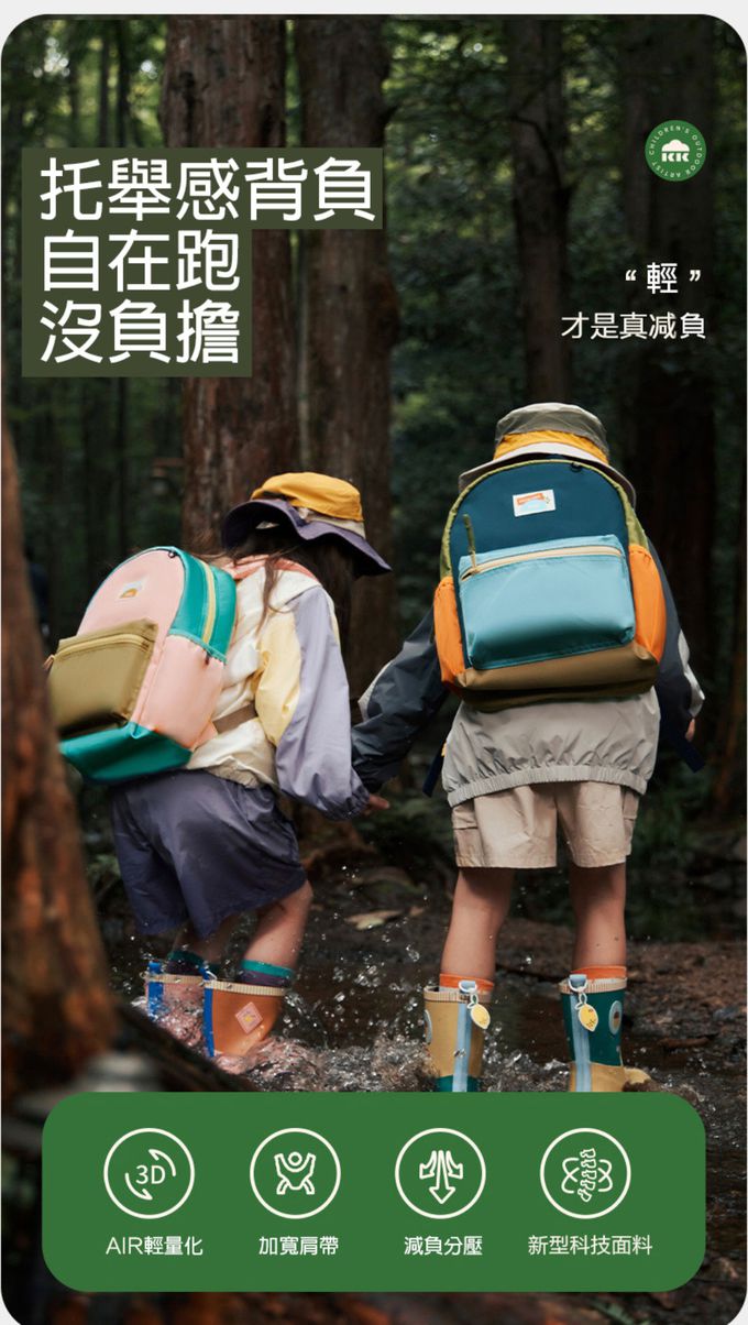 kocotree - 減負護脊超輕背包-大碼-藍米