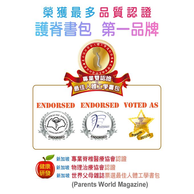 impact 怡寶 - 經典學院護脊書包-夢幻點點系列-粉紅(IMKT201PK)|身高125cm以下適用|