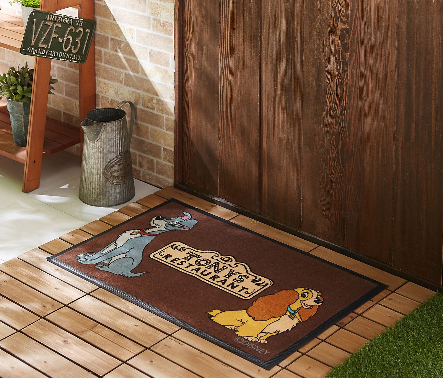 日本千趣會 - mini labo 去泥污腳踏墊-法蘭西花朵-藍綠