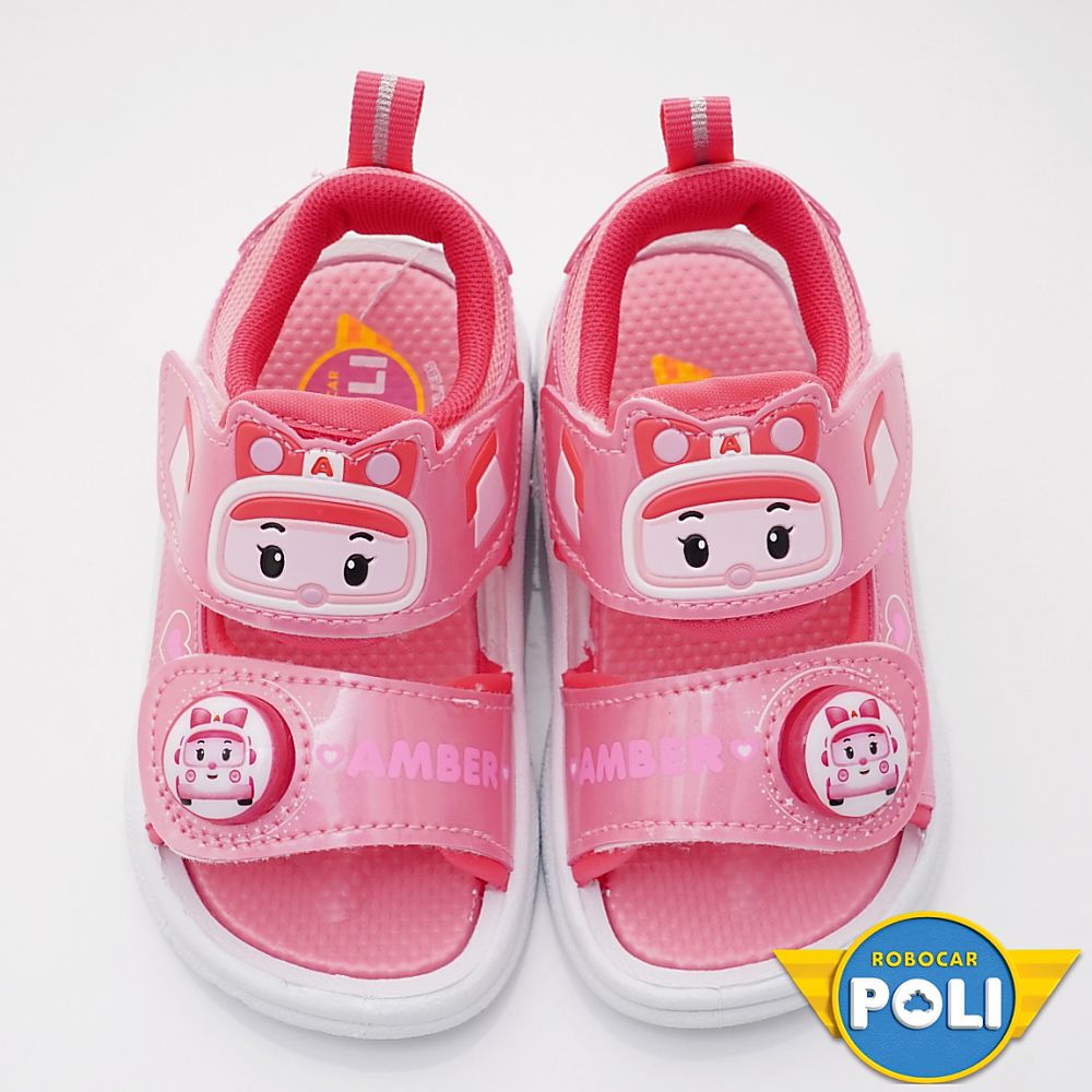 POLI 波力救援小英雄 - 台灣製-POLI波力電燈涼鞋（中小童段）-粉