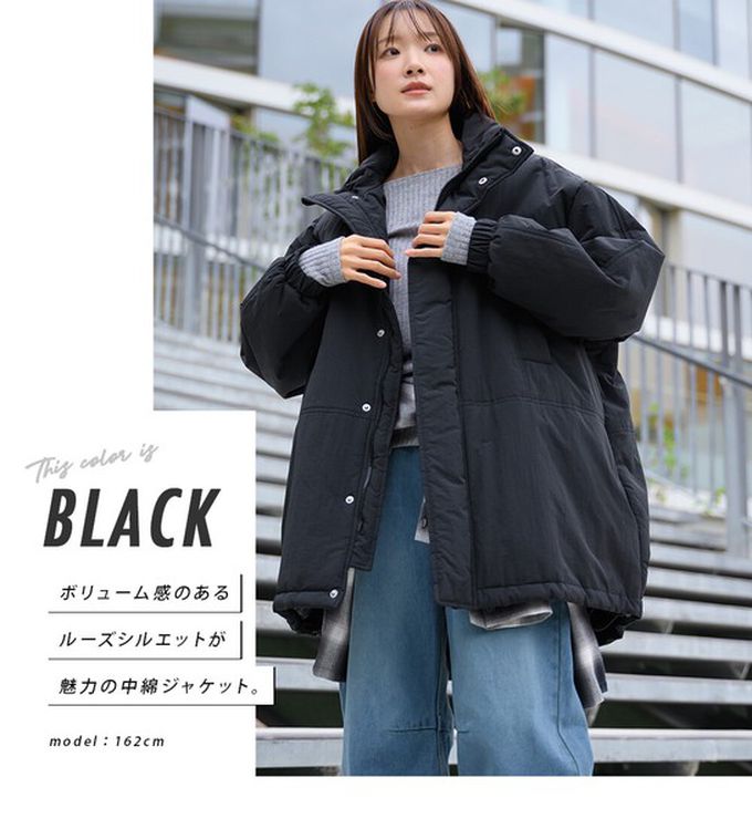 日本 OMNES - 蓬鬆厚感科技羽絨大衣保暖外套-黑