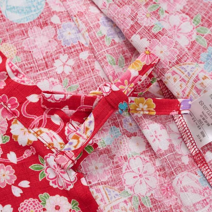 akachan honpo - 兩件式甚平-手鞠-紅色