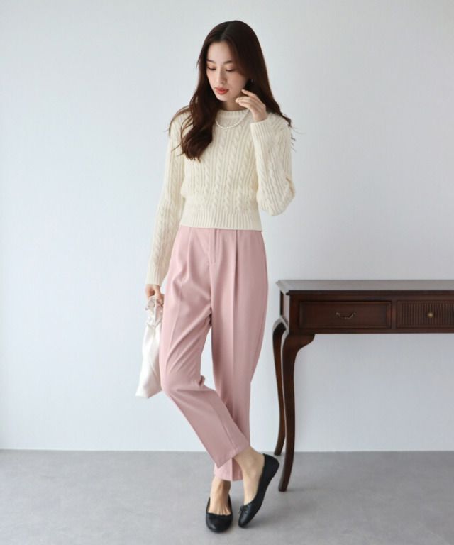 日本 BLUE EAST - 經典圓領麻花編針織上衣-灰綠