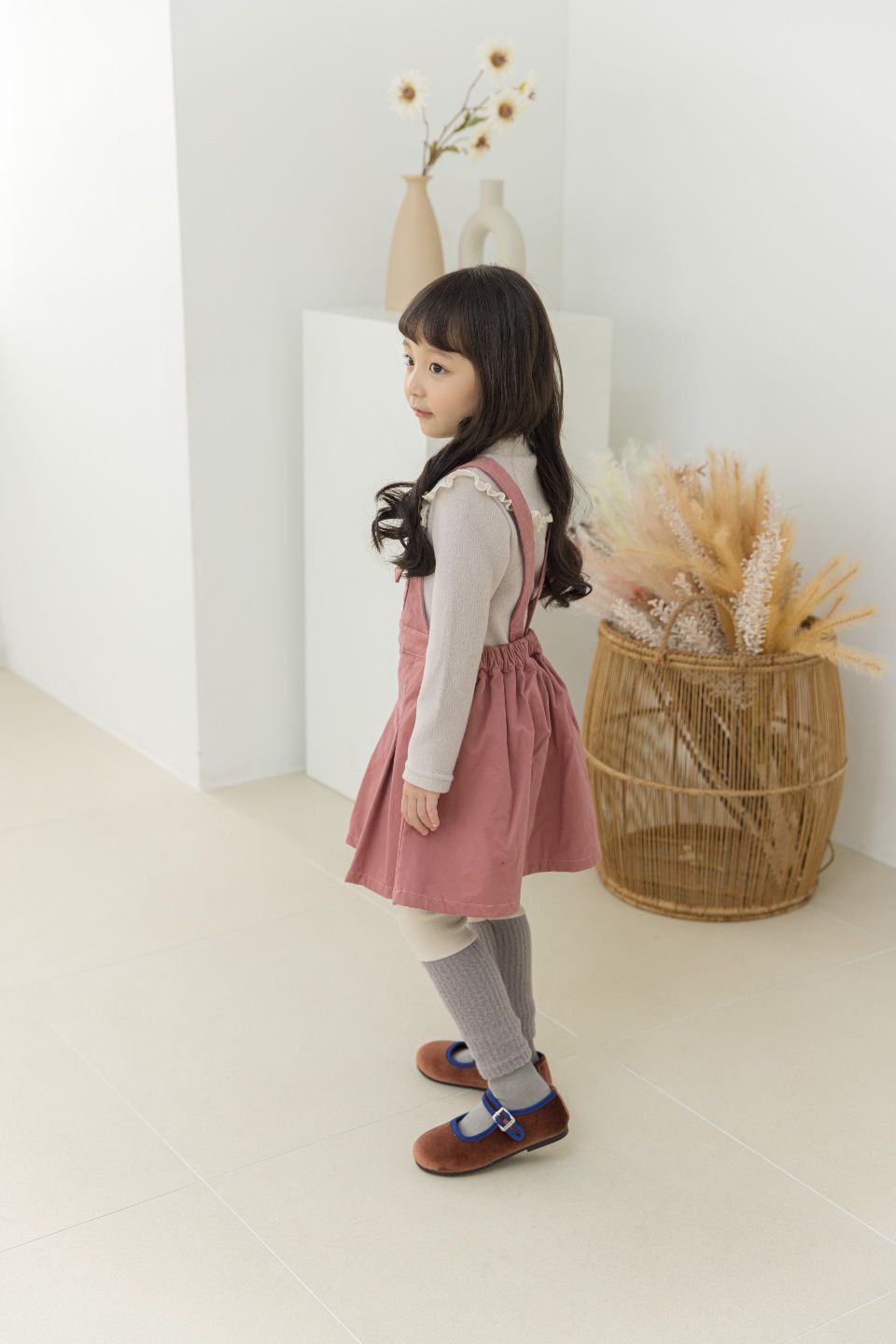 韓國 Orange Mom - 異材質拼接內搭褲-杏