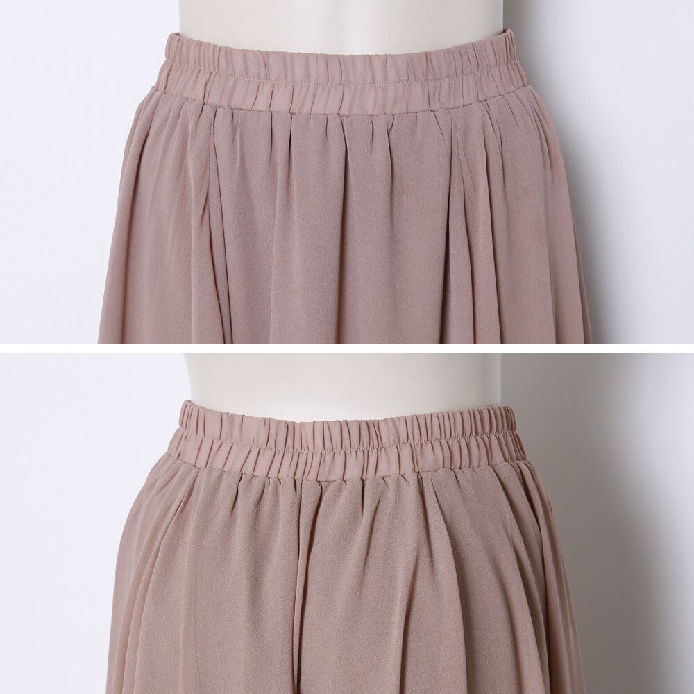 日本女裝代購 - 不規則裙擺雪紡飄逸長裙-淺灰