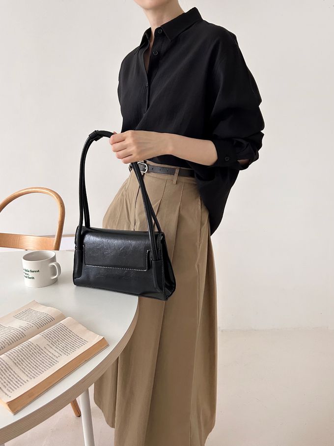 韓國女裝連線 - 質感薄透長袖翻領襯衫-白 (FREE)